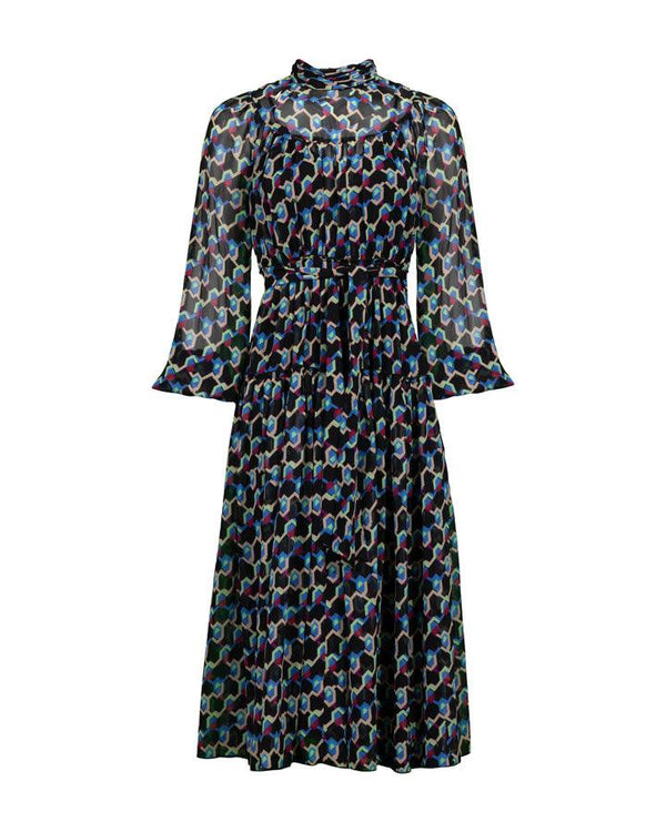 Diane Von Furstenberg - Kent Geo Illusion Print Dress