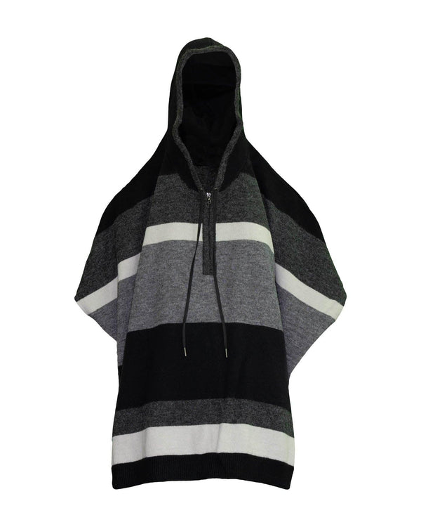 Echo - Striped Hooded Poncho