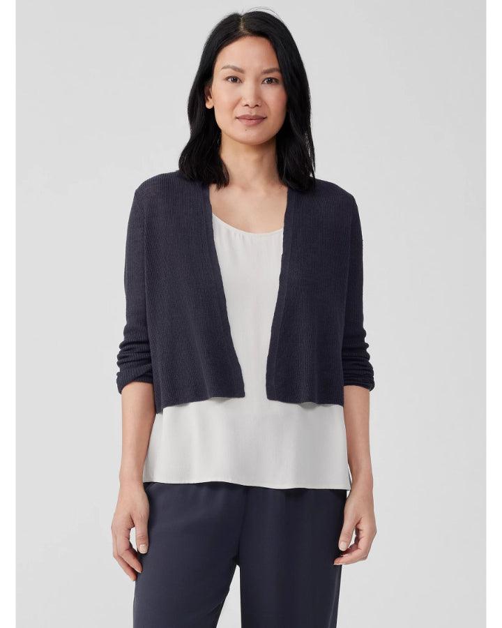 Eileen Fisher Airy Tuck Cropped Cardigan