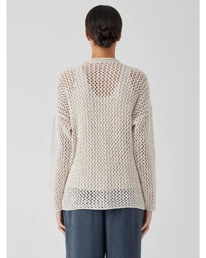 Eileen Fisher - Cotton Crochet Knit Mesh Pullover