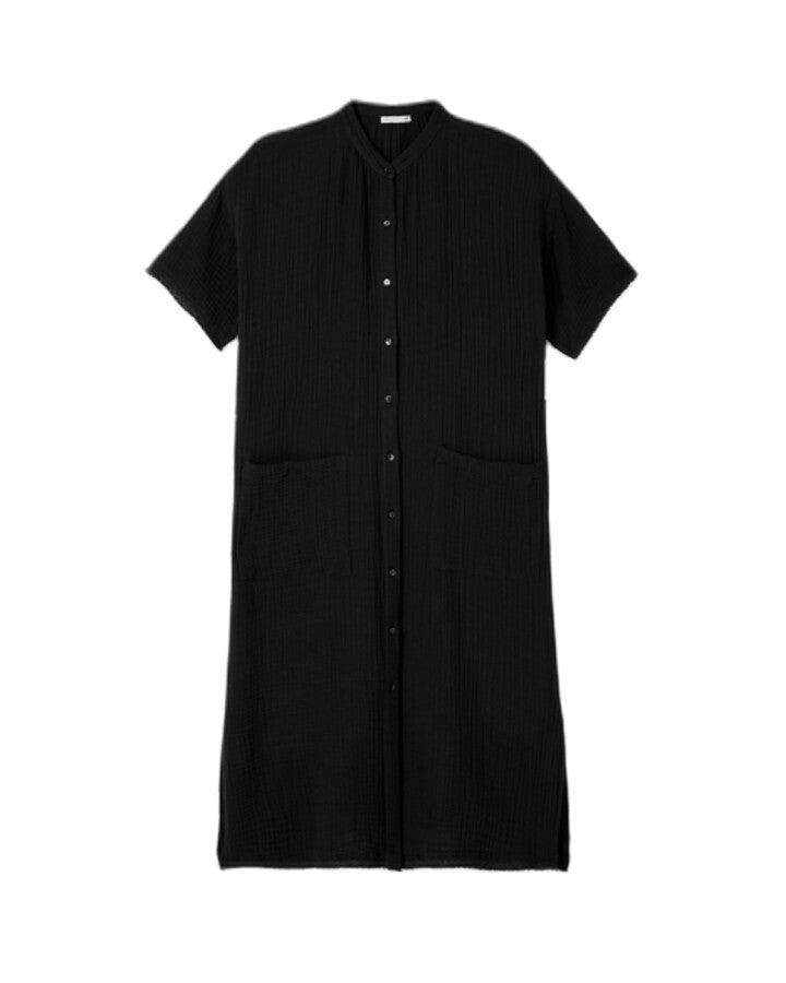 Eileen Fisher - Cotton Gauze Mandarin Collar Dress