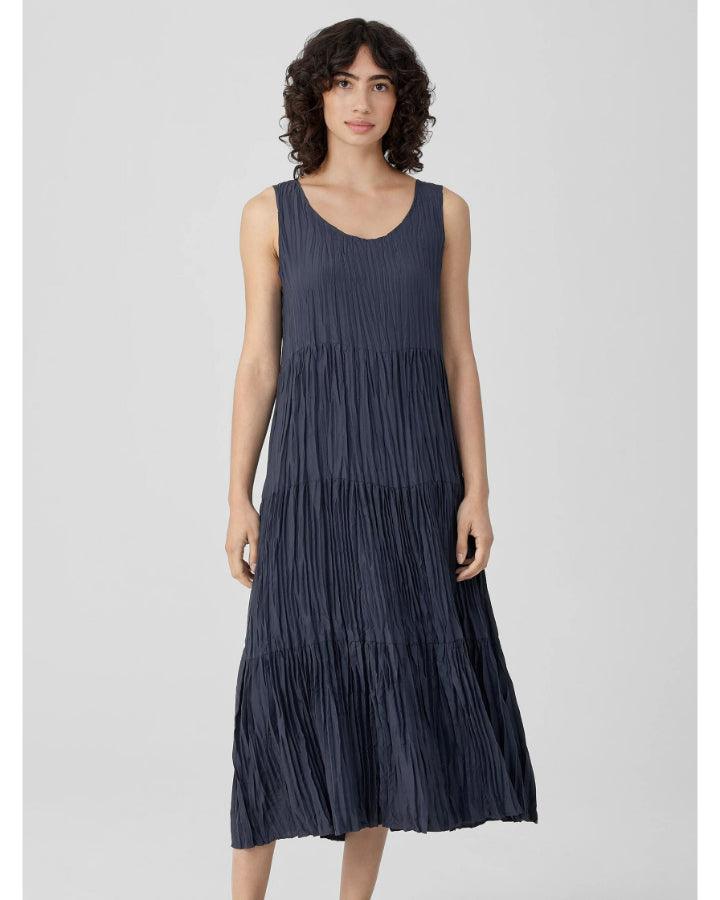 Eileen Fisher - Crushed Silk Tiered Dress