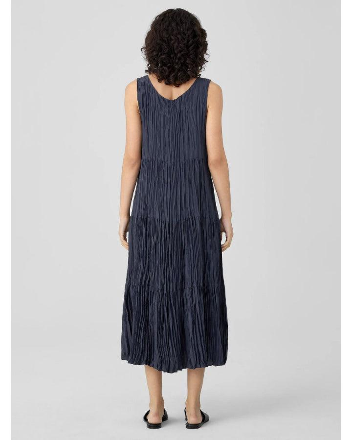 Eileen Fisher - Crushed Silk Tiered Dress