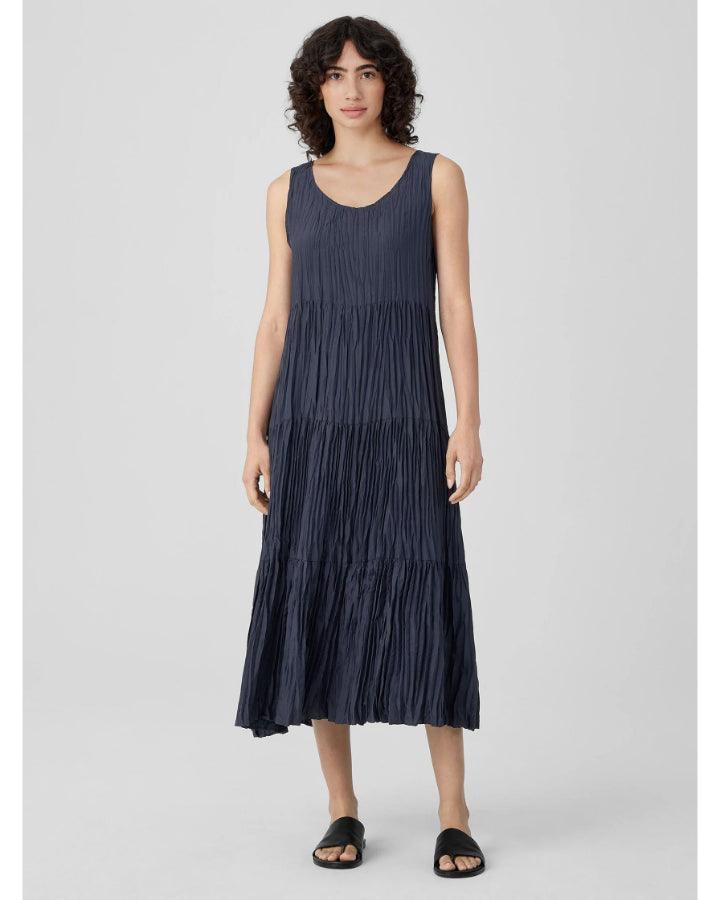 Eileen Fisher - Crushed Silk Tiered Dress