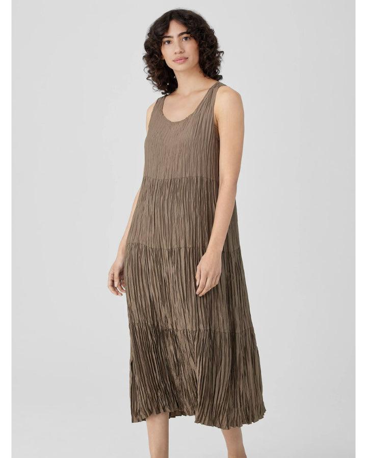 Eileen Fisher - Crushed Silk Tiered Dress