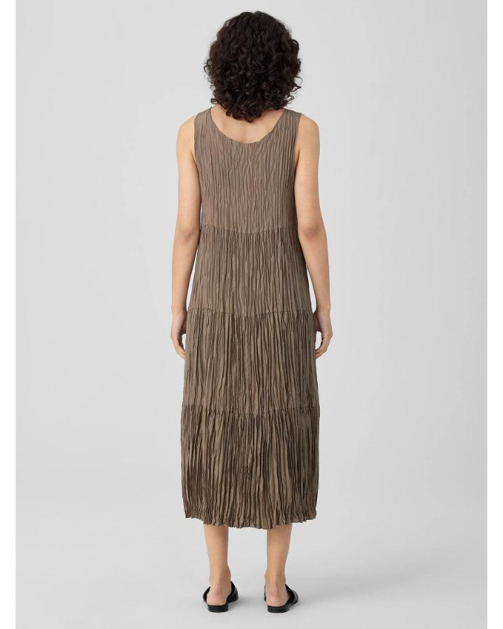 Eileen Fisher - Crushed Silk Tiered Dress