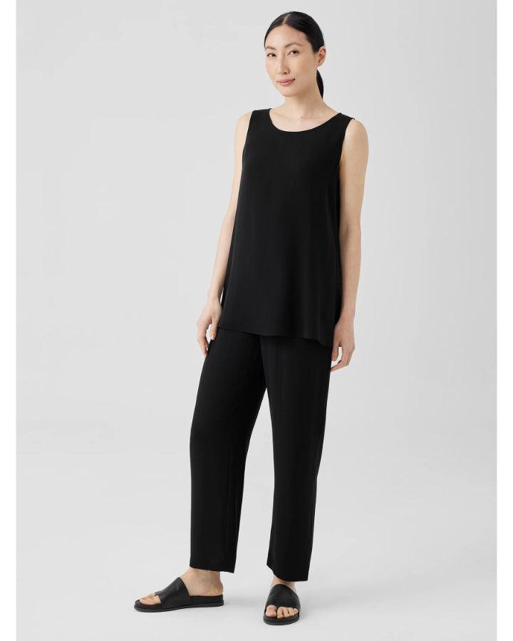 Eileen Fisher - Silk Georgette Ballet Neck Long Tank