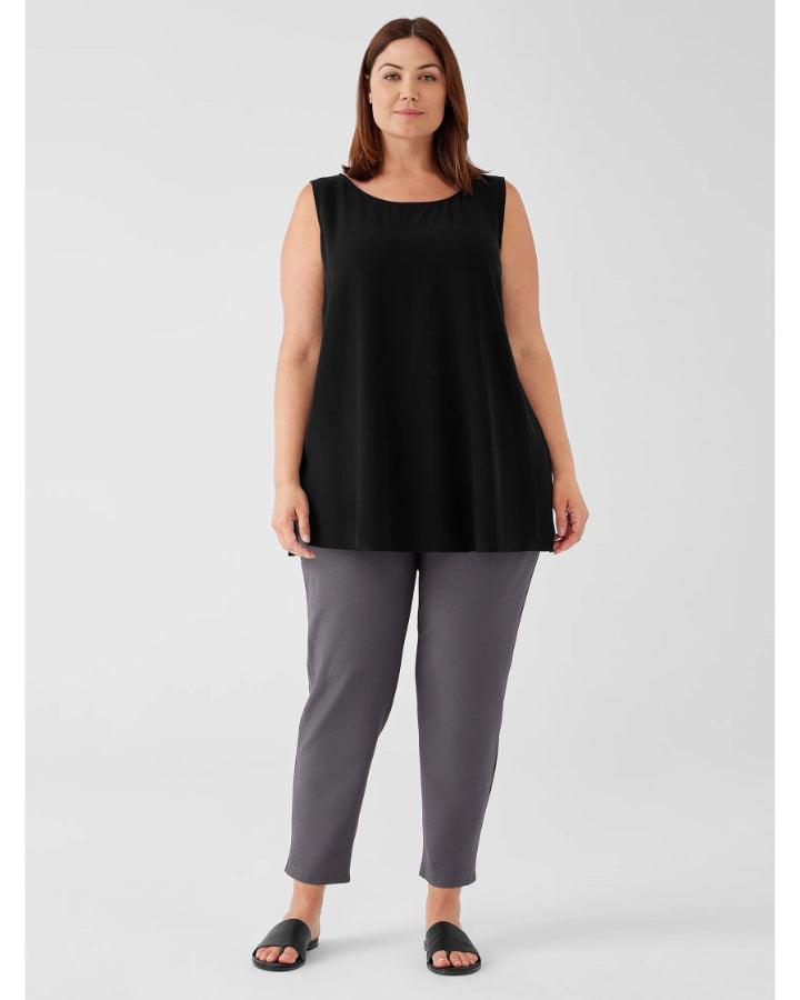 Eileen Fisher - Silk Georgette Ballet Neck Long Tank