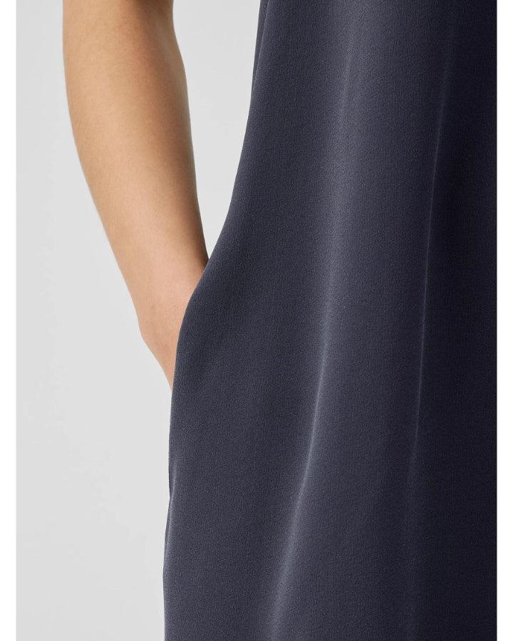 Eileen Fisher - Silk Georgette Crepe Sleeveless Dress