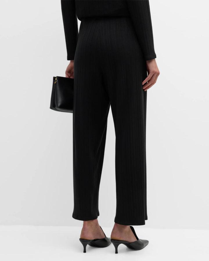 Eileen Fisher - Wide Rib Knit Pull On Ankle Pant