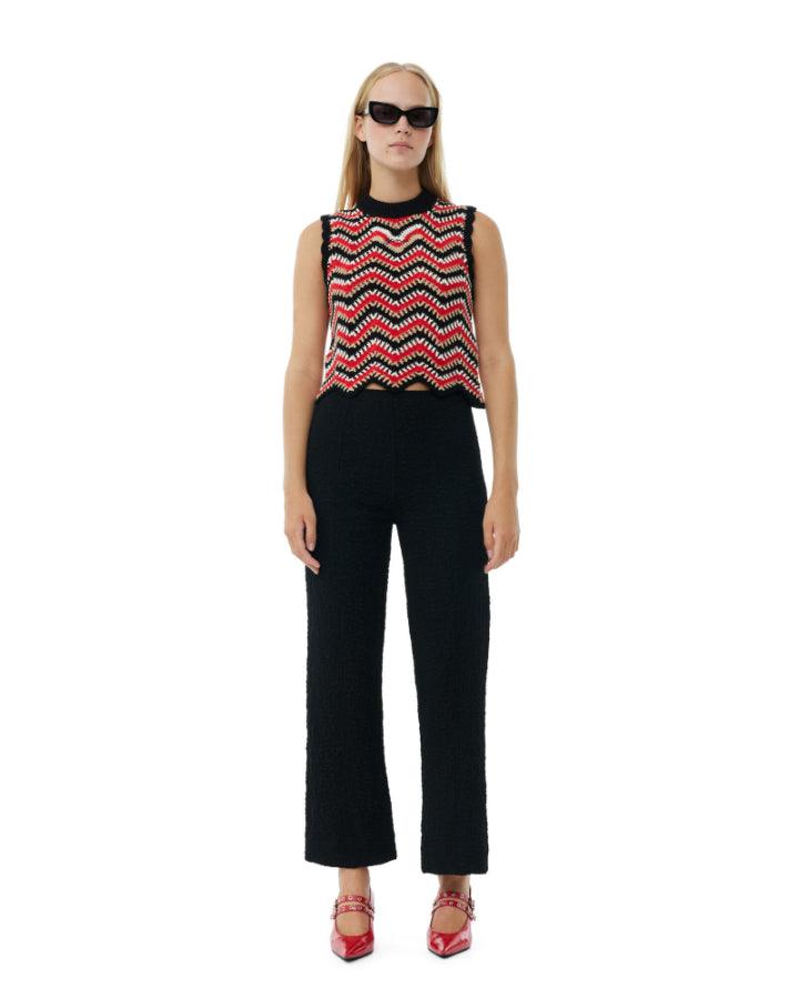 Ganni - Ganni Textured Suiting Cropped Pants