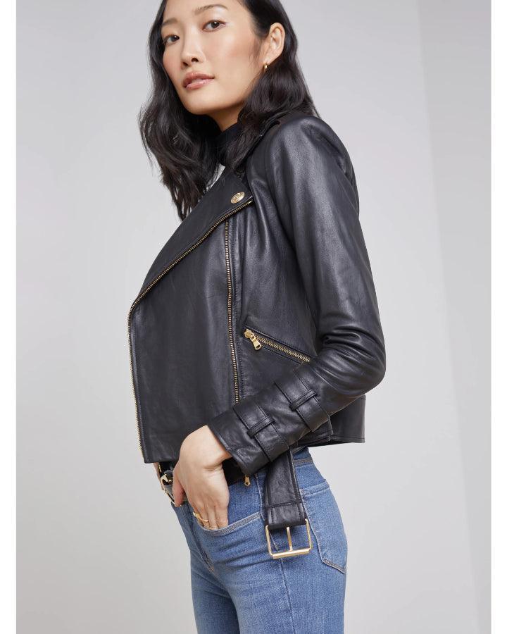 L'Agence - Billie Belted Leather Jacket