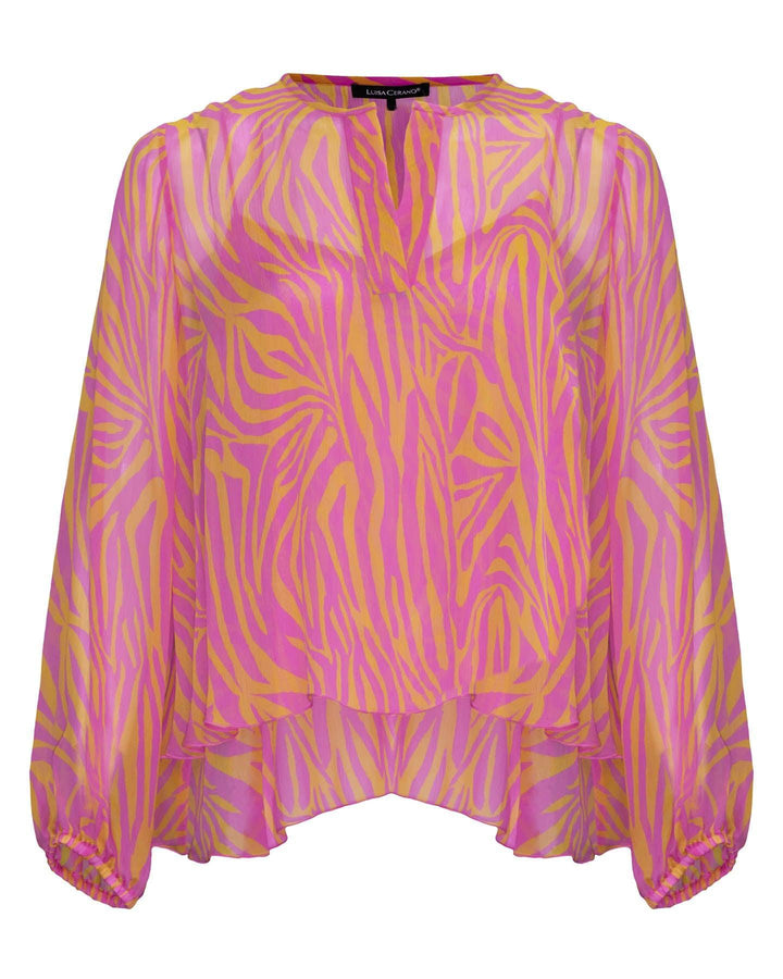 Luisa Cerano - Abstract Zebra Print Blouse