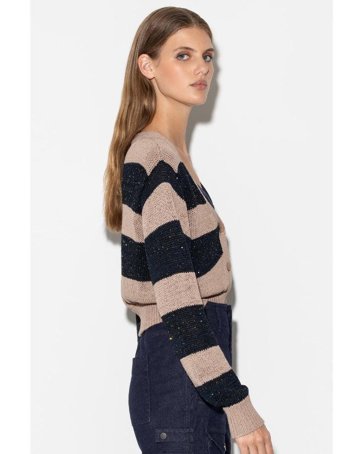 Luisa Cerano - Luisa Cerano Block Stripe Sequin Cardigan