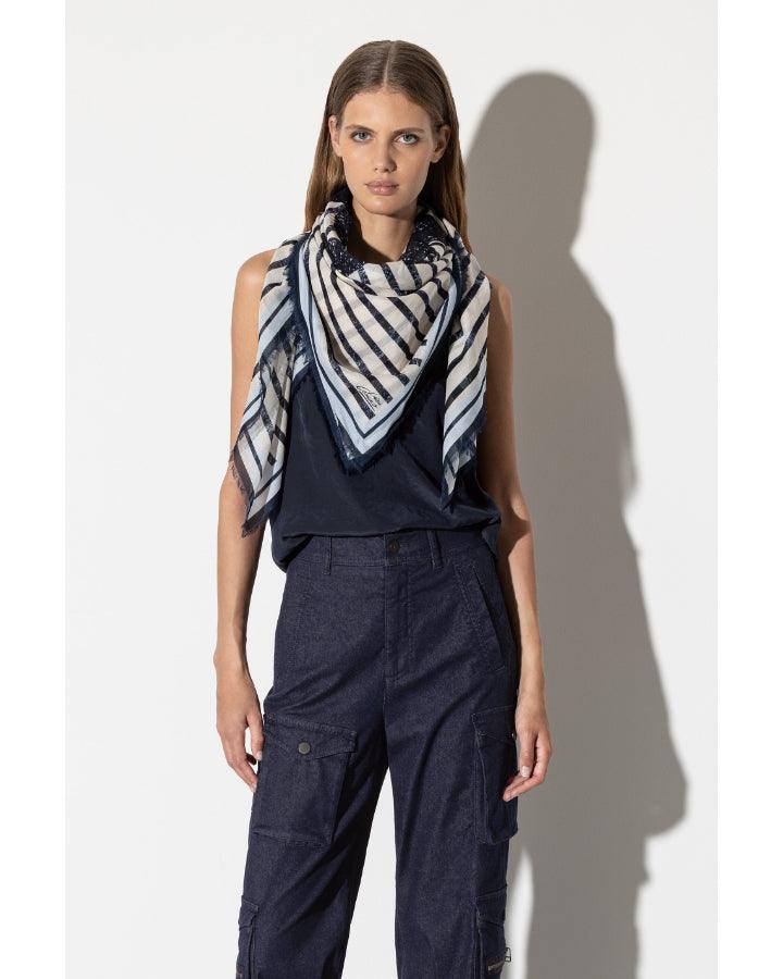 Luisa Cerano - Luisa Cerano Stripe Lettering Scarf