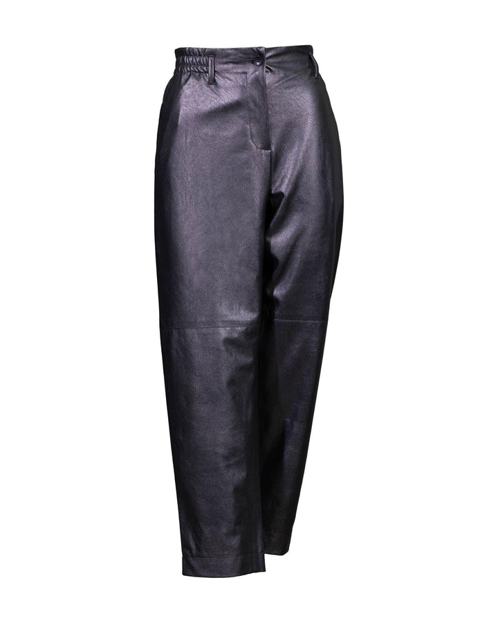 Luisa Cerano - Metallic Finish Stretch Vegan Leather Pants