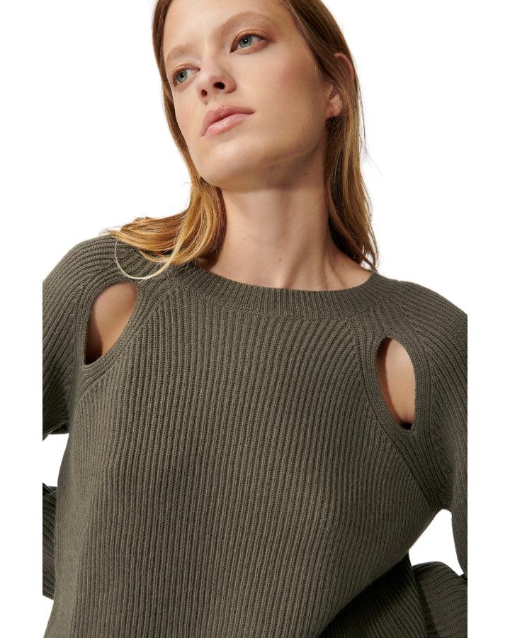 Luisa Cerano - Peek-A-Boo Shoulders Pullover