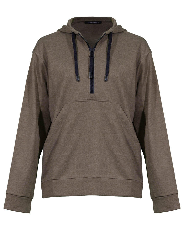 Luisa Cerano - Zip Front Kangaroo Pocket Hoodie