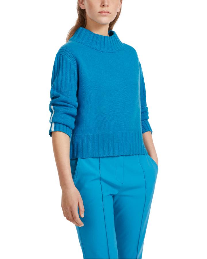 Marc Cain - Cashmere Blend Funnel Neck Sweater Deep Sea