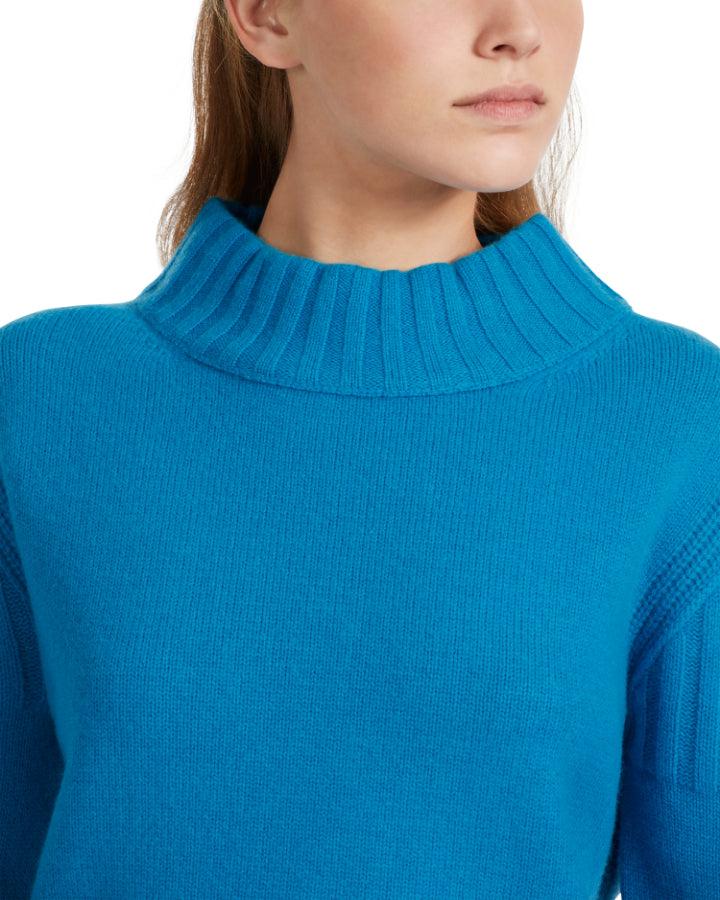 Marc Cain - Cashmere Blend Funnel Neck Sweater Deep Sea