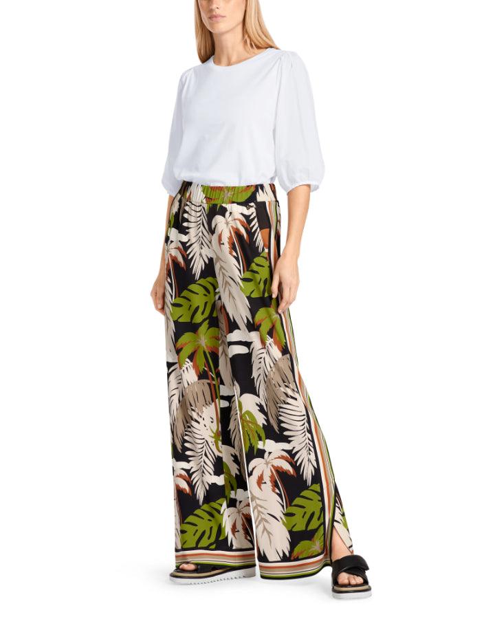 Marc Cain - Leaf Print Pull On Pant