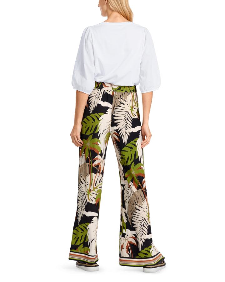 Marc Cain - Leaf Print Pull On Pant