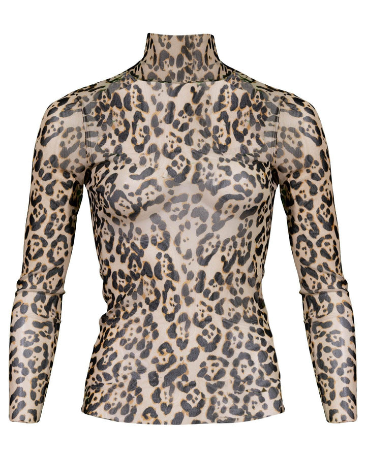 Marc Cain - Mesh Leopard Print Turtleneck