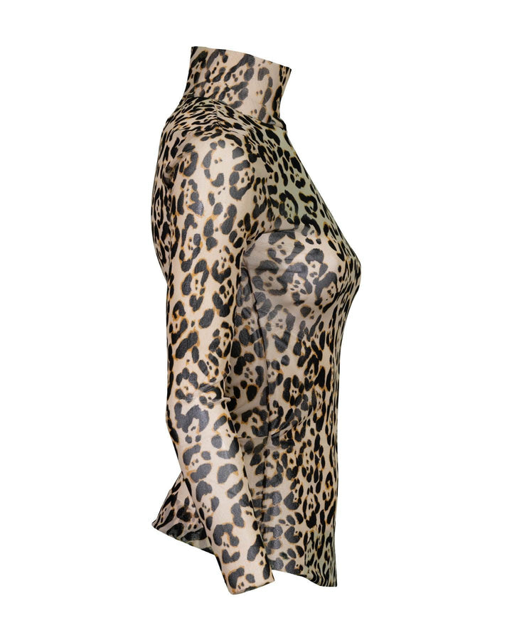 Marc Cain - Mesh Leopard Print Turtleneck