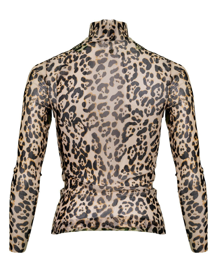 Marc Cain - Mesh Leopard Print Turtleneck