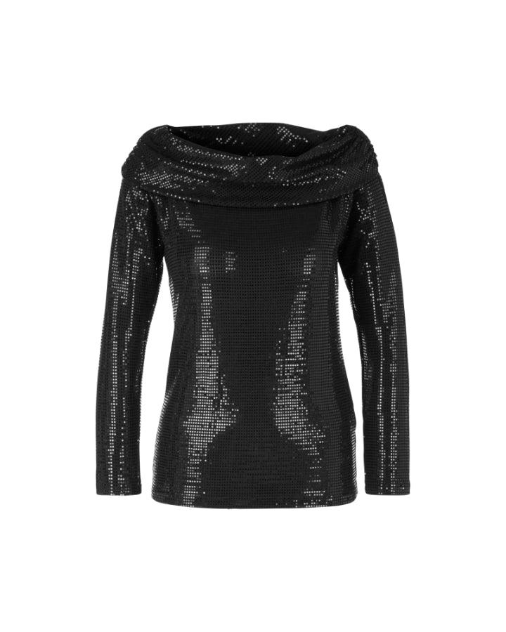 Marc Cain - Sequin Wide Collar Top