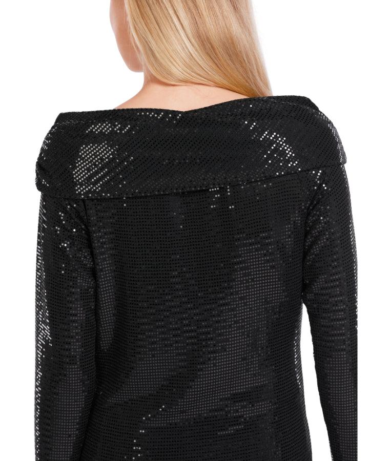 Marc Cain - Sequin Wide Collar Top