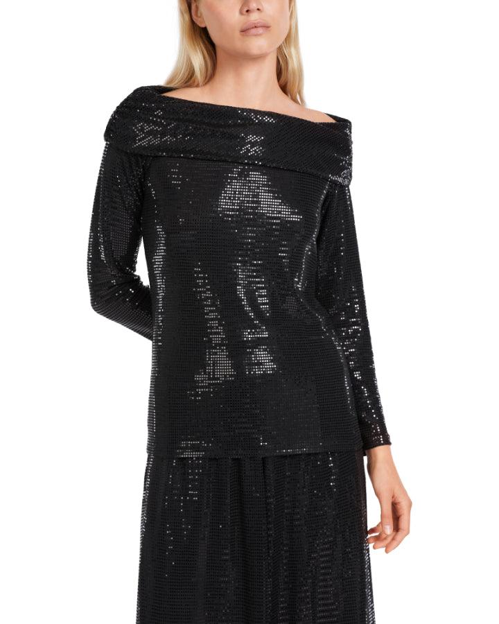 Marc Cain - Sequin Wide Collar Top