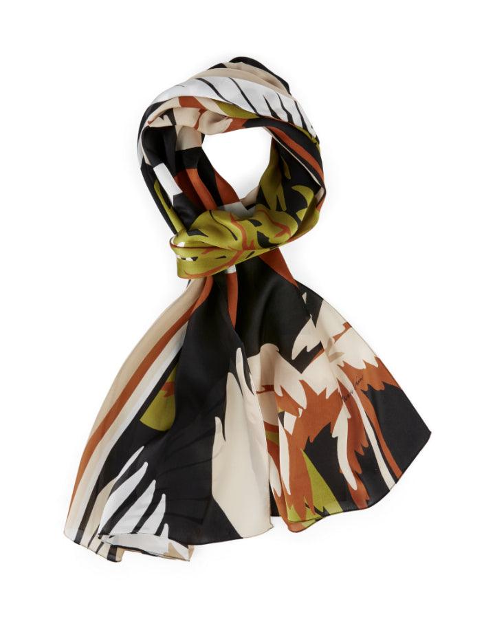 Marc Cain - Silk Leaf Print Scarf