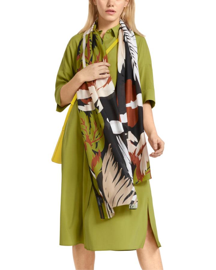 Marc Cain - Silk Leaf Print Scarf