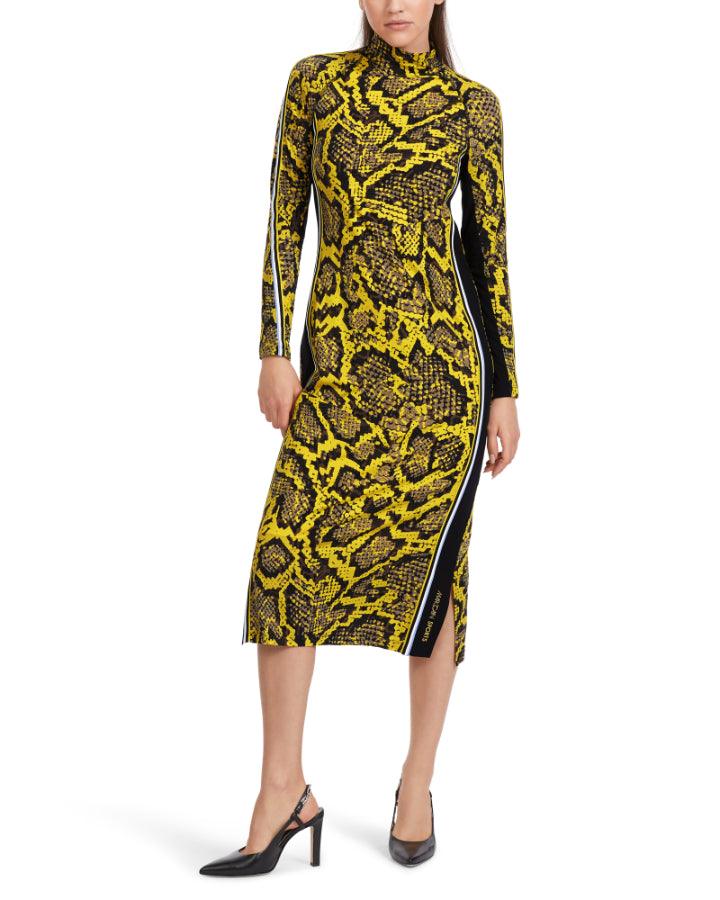 Marc Cain - Snaky Croc Print Fitted Dress