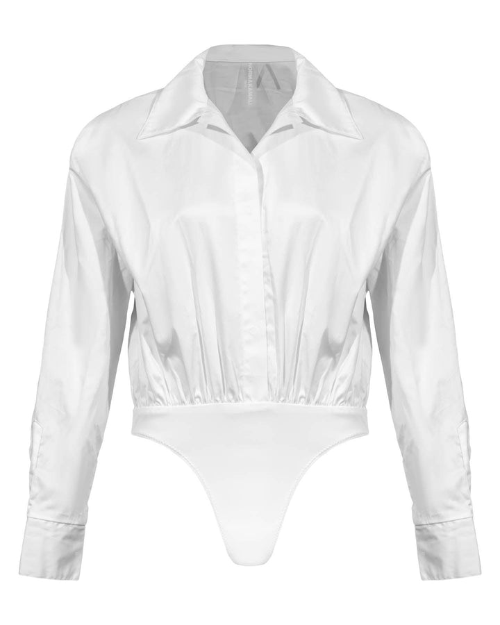 Norma Kamali - Boyfriend Shirt Bodysuit