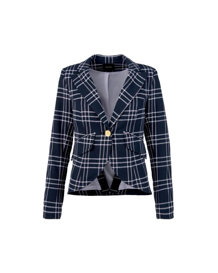 Smythe - One Button Grid Line Blazer