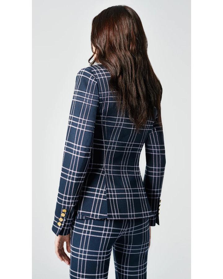 Smythe - One Button Grid Line Blazer