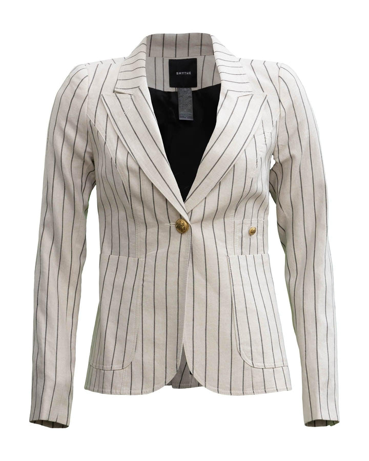 Smythe - Patch Pocket Duchess Blazer-Stone Stripe