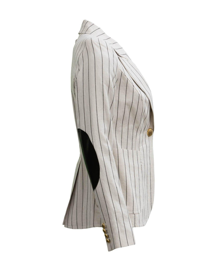 Smythe - Patch Pocket Duchess Blazer-Stone Stripe