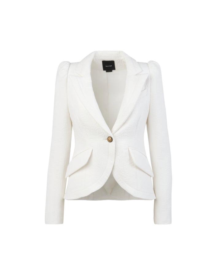 Smythe - Pouf Sleeve One Button Blazer White