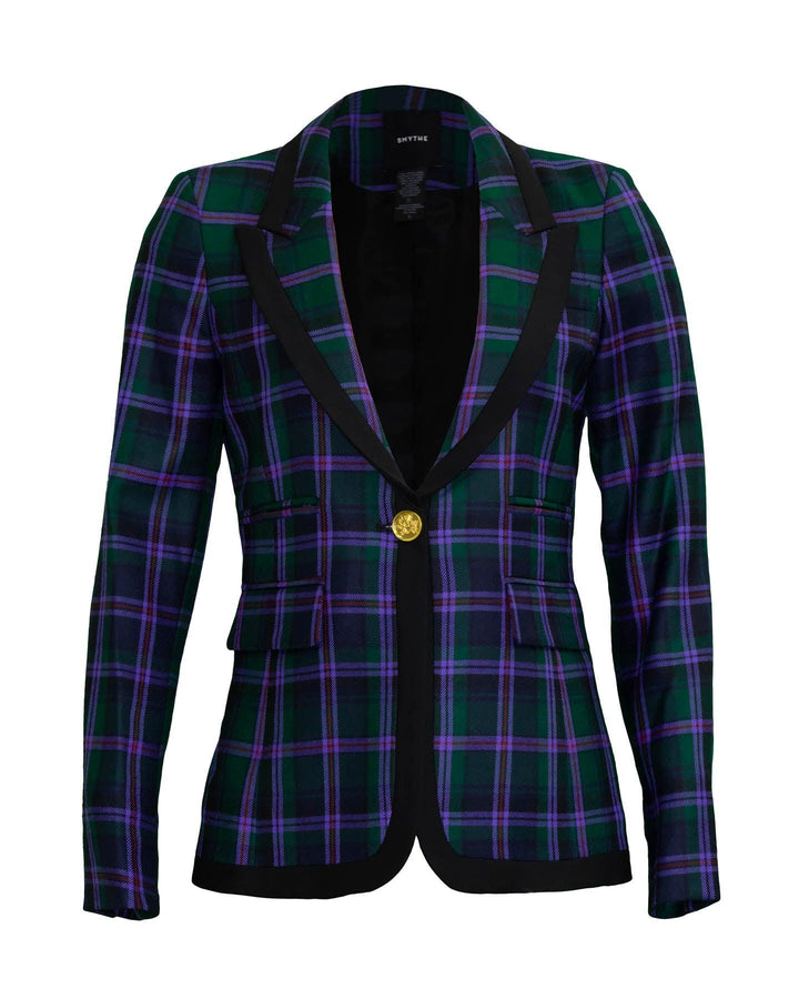 Smythe - Taped Peaked Lapel Blazer in Cooper Tartan