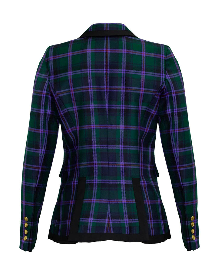 Smythe - Taped Peaked Lapel Blazer in Cooper Tartan