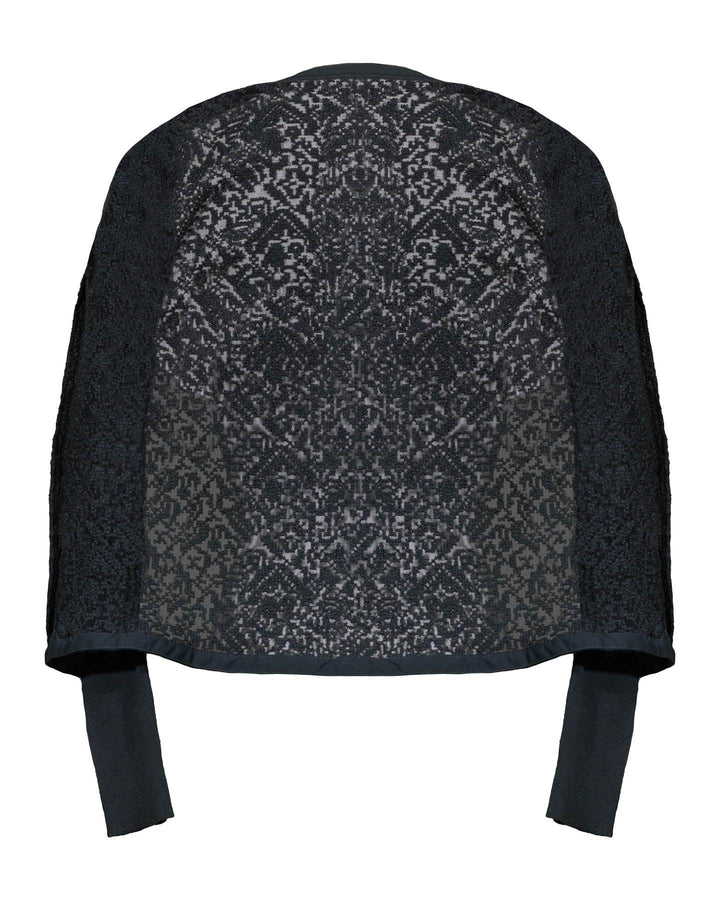 Tonet - Embroidered Sheer Knit Cardigan